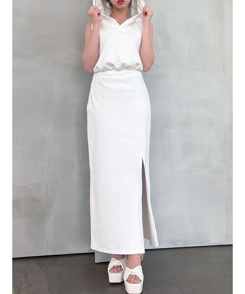 RESEXXY(リゼクシー)の「スウェットフーディワンピース(ワンピース・レディース・ブラック/ホワイト/グレー・FREE)」の9枚目の写真