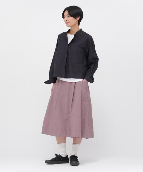 MHL.（エムエイチエル）の「WASHED COTTON POPLIN（スカート・レディース・ピンク系その他2/ダークブラウン・3/1/2/0）」の2枚目の写真