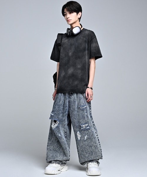 ADRER（アドラー）の「Fade / Gradation Oversize Tee ／ フェード / グラデーション オーバーサイズT（Tシャツ/カットソー・メンズ・グレー系1/ブラック系1/ライトグレー系1/ブラック系2・L/M/S/XS）」の19枚目の写真