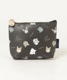 Per sist ence（パーシエンス）の「CATプリント フェイクレザー 舟形ポーチ（ポーチ）」