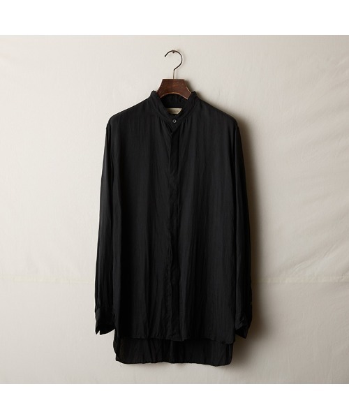 suzuki takayuki(スズキタカユキ)の「standing-collar shirt(シャツ/ブラウス・メンズ・ホワイト/ブラウン/ブラック・02/01)」の2枚目の写真