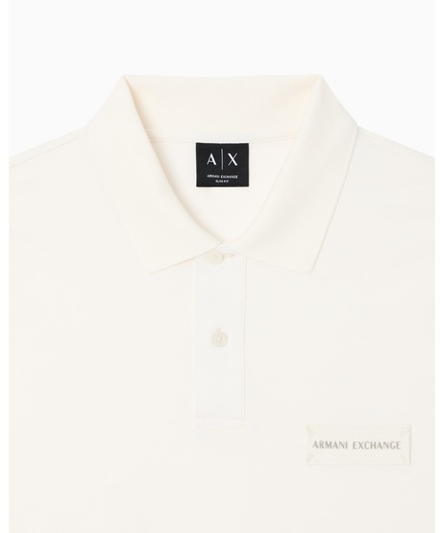 ARMANI EXCHANGE（アルマーニエクスチェンジ）の「【A|X アルマーニ エクスチェンジ】WE AXロゴパッチ 半袖ポロシャツ/SLIM（ポロシャツ・メンズ・ホワイト/ダークネイビー・X-LARGE/LARGE/MEDIUM/SMALL/XX-LARGE/X-SMALL）」の7枚目の写真