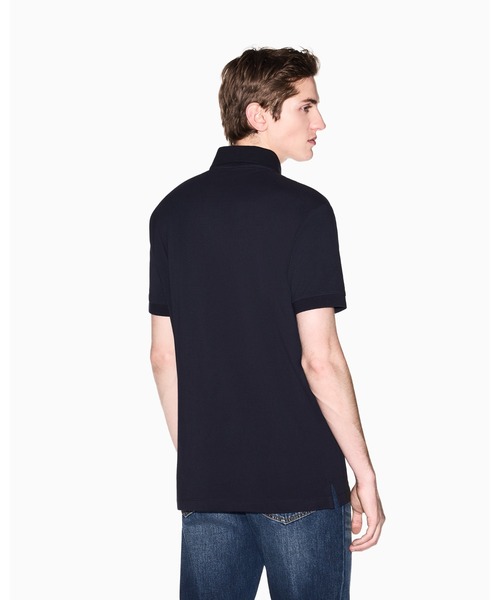 ARMANI EXCHANGE（アルマーニエクスチェンジ）の「【A|X アルマーニ エクスチェンジ】WE AXロゴパッチ 半袖ポロシャツ/SLIM（ポロシャツ・メンズ・ホワイト/ダークネイビー・X-LARGE/LARGE/MEDIUM/SMALL/XX-LARGE/X-SMALL）」の3枚目の写真