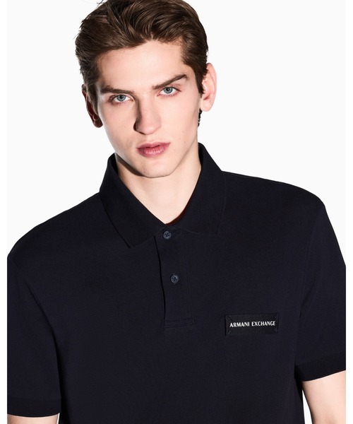 ARMANI EXCHANGE（アルマーニエクスチェンジ）の「【A|X アルマーニ エクスチェンジ】WE AXロゴパッチ 半袖ポロシャツ/SLIM（ポロシャツ・メンズ・ホワイト/ダークネイビー・X-LARGE/LARGE/MEDIUM/SMALL/XX-LARGE/X-SMALL）」の4枚目の写真
