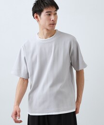 【ラクして決まる!】レイヤード風半袖Tシャツ 洗濯機OK