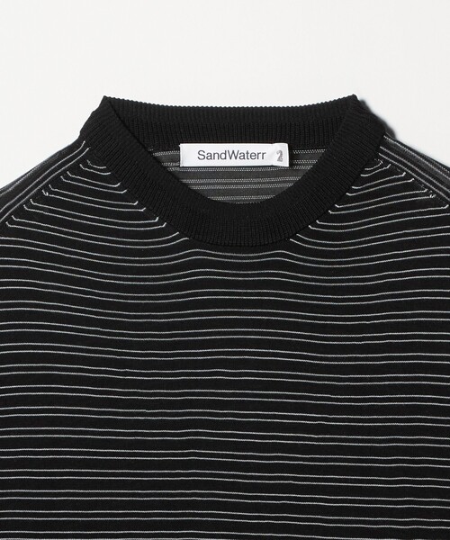 UNITED ARROWS & SONS（ユナイテッドアローズアンドサンズ）の「＜SandWaterr＞ RESEARCHED SWEATER/ニット（ニット/セーター・メンズ・ブラック/オフホワイト・2/1）」の8枚目の写真