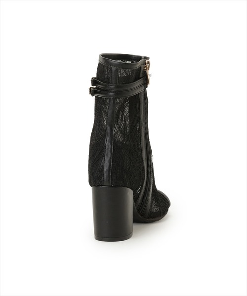 WILLSELECTION（ウィルセレクション）の「ベルト付きオープントゥレースブーツ（ブーツ・レディース・ブラック/オフホワイト・LARGE/MEDIUM）」の10枚目の写真