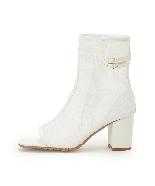 WILLSELECTION（ウィルセレクション）の「ベルト付きオープントゥレースブーツ（ブーツ・レディース・ブラック/オフホワイト・LARGE/MEDIUM）」の4枚目の写真