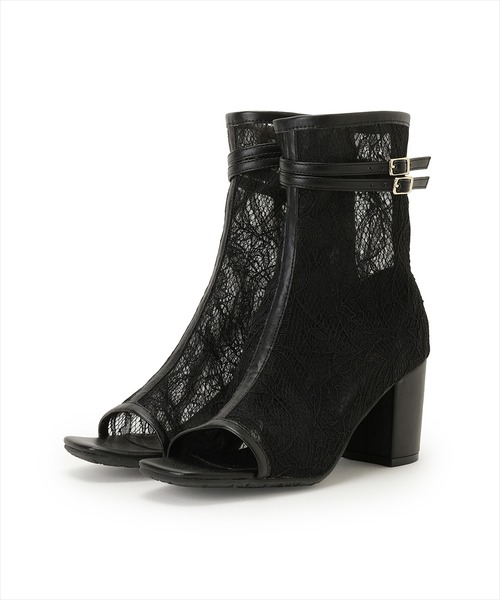 WILLSELECTION（ウィルセレクション）の「ベルト付きオープントゥレースブーツ（ブーツ・レディース・ブラック/オフホワイト・LARGE/MEDIUM）」の12枚目の写真