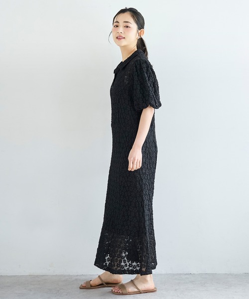 mil(ミル)の「総レース ポロ衿 マーメイド ワンピース【586150】(ワンピース・レディース・ブラウン/ブラック・FREE/S/XS)」の7枚目の写真