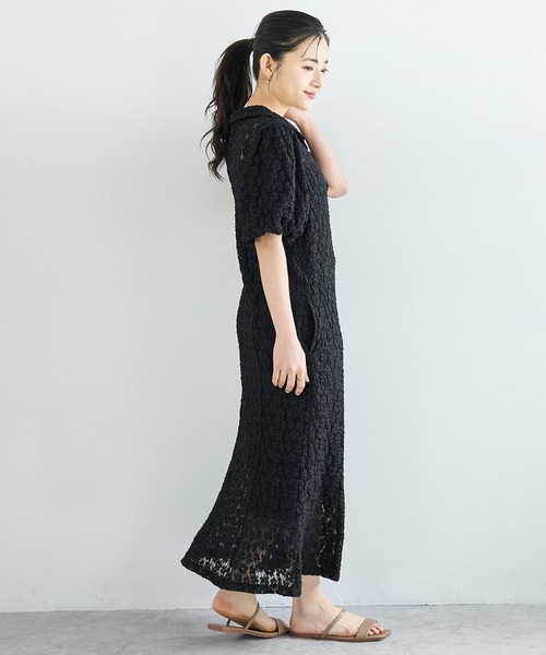mil(ミル)の「総レース ポロ衿 マーメイド ワンピース【586150】(ワンピース・レディース・ブラウン/ブラック・FREE/S/XS)」の5枚目の写真
