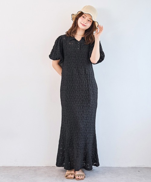 mil(ミル)の「総レース ポロ衿 マーメイド ワンピース【586150】(ワンピース・レディース・ブラウン/ブラック・FREE/S/XS)」の10枚目の写真