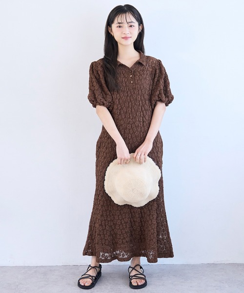 mil(ミル)の「総レース ポロ衿 マーメイド ワンピース【586150】(ワンピース・レディース・ブラウン/ブラック・FREE/S/XS)」の18枚目の写真