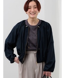Te chichi（テチチ）の「ノーカラーギャザージップブルゾン（ブルゾン）」