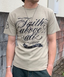 link lot | スパンリブピグメント加工プリント半袖Tシャツ(Tシャツ/カットソー)