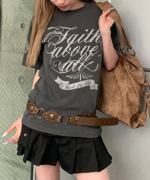 link lot(リンクロット)の「スパンリブピグメント加工プリント半袖Tシャツ(Tシャツ/カットソー・メンズ・グレー/ブラウン/ネイビー/ブラック・M/L)」の9枚目の写真