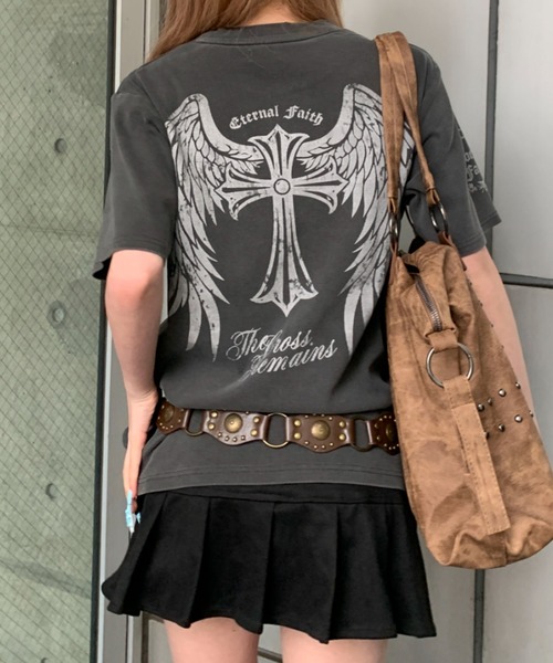 link lot(リンクロット)の「スパンリブピグメント加工プリント半袖Tシャツ(Tシャツ/カットソー・メンズ・グレー/ブラウン/ネイビー/ブラック・M/L)」の10枚目の写真