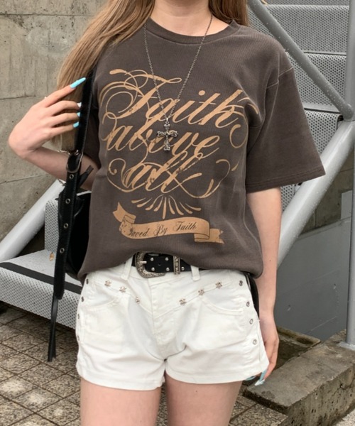 link lot(リンクロット)の「スパンリブピグメント加工プリント半袖Tシャツ(Tシャツ/カットソー・メンズ・グレー/ブラウン/ネイビー/ブラック・M/L)」の18枚目の写真
