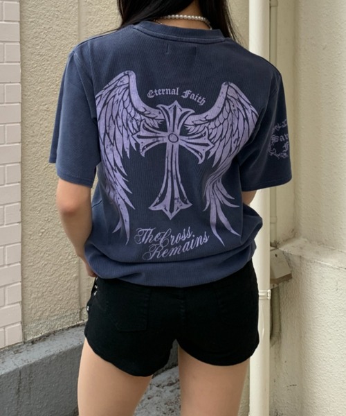 link lot(リンクロット)の「スパンリブピグメント加工プリント半袖Tシャツ(Tシャツ/カットソー・メンズ・グレー/ブラウン/ネイビー/ブラック・M/L)」の6枚目の写真