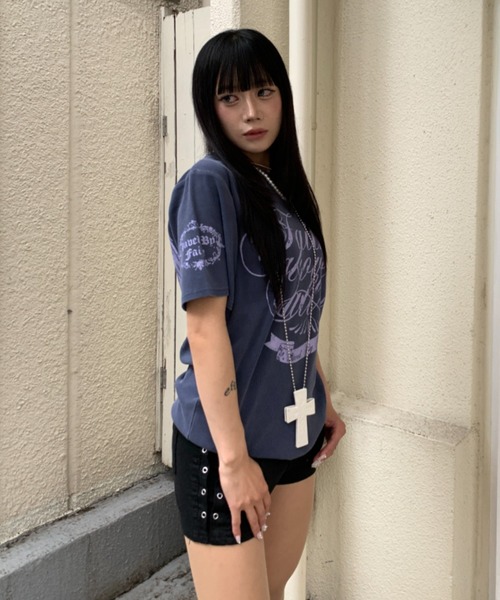 link lot(リンクロット)の「スパンリブピグメント加工プリント半袖Tシャツ(Tシャツ/カットソー・メンズ・グレー/ブラウン/ネイビー/ブラック・M/L)」の7枚目の写真