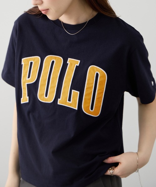 Mac-House(マックハウス)の「POLO BCS フロントロゴ ツイルワッペン クロップドTシャツ(Tシャツ/カットソー・レディース・ホワイト/ネイビー/ワイン/アッシュグレー・M/L)」の20枚目の写真