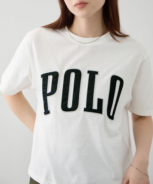 Mac-House(マックハウス)の「POLO BCS フロントロゴ ツイルワッペン クロップドTシャツ(Tシャツ/カットソー・レディース・ホワイト/ネイビー/ワイン/アッシュグレー・M/L)」の10枚目の写真