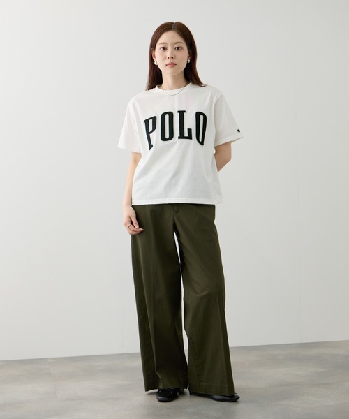 Mac-House(マックハウス)の「POLO BCS フロントロゴ ツイルワッペン クロップドTシャツ(Tシャツ/カットソー・レディース・ホワイト/ネイビー/ワイン/アッシュグレー・M/L)」の11枚目の写真