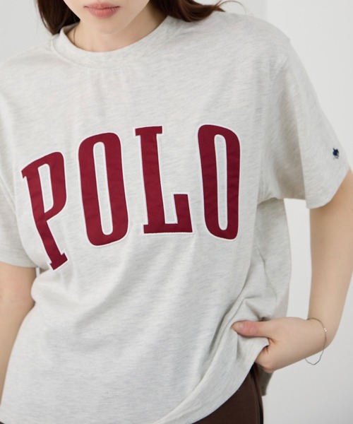 Mac-House(マックハウス)の「POLO BCS フロントロゴ ツイルワッペン クロップドTシャツ(Tシャツ/カットソー・レディース・ホワイト/ネイビー/ワイン/アッシュグレー・M/L)」の12枚目の写真
