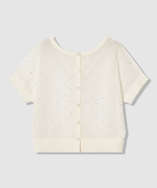 ANAYI（アナイ）の「ビジュードットシアー プルオーバー（ニット/セーター・レディース・ネイビー/ベージュ/トップグレー/ホワイト・38/36）」の5枚目の写真