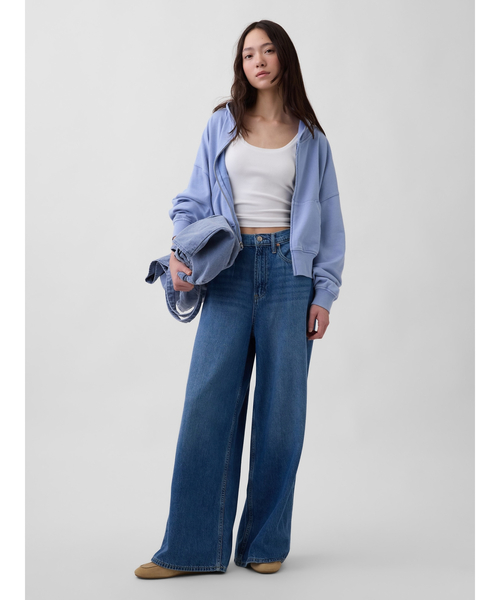 GAP(ギャップ)の「ヴィンテージソフト フレンチテリー ジップアップパーカー(パーカー・レディース・イエロー/ライトピンク/ブルー/グレー/ピンク・XS/S/M/L/XL/XXS)」の11枚目の写真