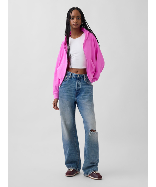 GAP(ギャップ)の「ヴィンテージソフト フレンチテリー ジップアップパーカー(パーカー・レディース・イエロー/ライトピンク/ブルー/グレー/ピンク・XS/S/M/L/XL/XXS)」の12枚目の写真