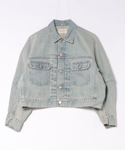 beautiful people（ビューティフルピープル）の「beautiful people selvedge denim o/d no shoulder blouson（デニムジャケット・レディース・ベージュ・FREE）」の4枚目の写真