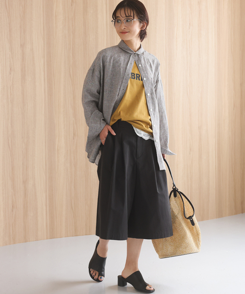 JOURNAL STANDARD relume(ジャーナルスタンダード レリューム)の「No.66フレンチリネンオーバーサイズシャツ(シャツ/ブラウス・レディース・ブラック/チョコ/ブラウン/ベージュ・FREE)」の7枚目の写真