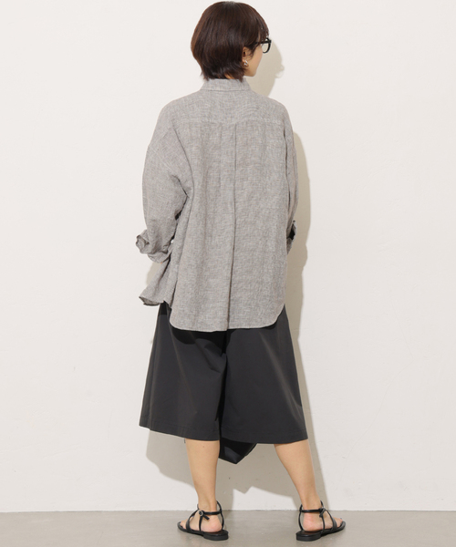 JOURNAL STANDARD relume(ジャーナルスタンダード レリューム)の「No.66フレンチリネンオーバーサイズシャツ(シャツ/ブラウス・レディース・ブラック/チョコ/ブラウン/ベージュ・FREE)」の11枚目の写真