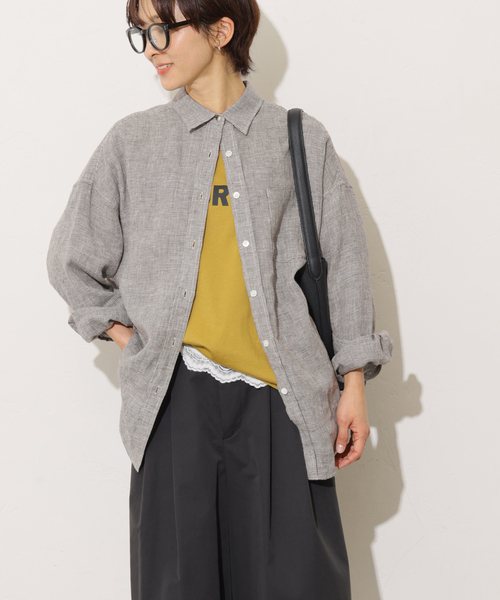 No.66フレンチリネンオーバーサイズシャツ（シャツ/ブラウス