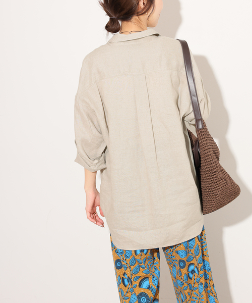 JOURNAL STANDARD relume(ジャーナルスタンダード レリューム)の「No.66フレンチリネンオーバーサイズシャツ(シャツ/ブラウス・レディース・ブラック/チョコ/ブラウン/ベージュ・FREE)」の22枚目の写真