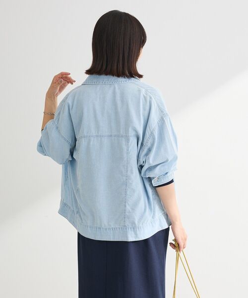 Green　Parks（グリーンパークス）の「シアーデニムシャツGジャン（シャツ/ブラウス・レディース・インディゴブルー/ライトインディゴブルー/ブラック・FREE）」の10枚目の写真