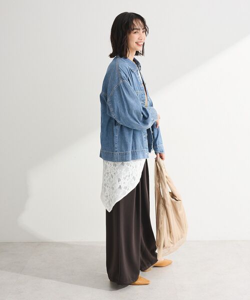 Green　Parks（グリーンパークス）の「シアーデニムシャツGジャン（シャツ/ブラウス・レディース・インディゴブルー/ライトインディゴブルー/ブラック・FREE）」の12枚目の写真