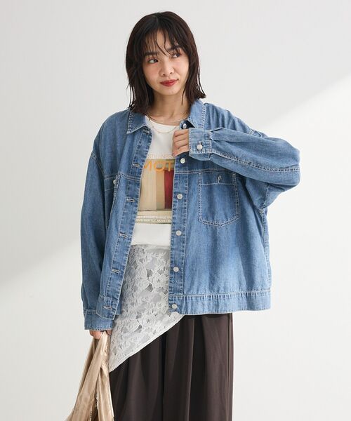 Green　Parks（グリーンパークス）の「シアーデニムシャツGジャン（シャツ/ブラウス・レディース・インディゴブルー/ライトインディゴブルー/ブラック・FREE）」の14枚目の写真