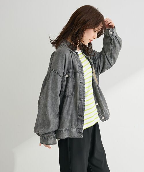 Green　Parks（グリーンパークス）の「シアーデニムシャツGジャン（シャツ/ブラウス・レディース・インディゴブルー/ライトインディゴブルー/ブラック・FREE）」の21枚目の写真