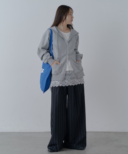 COLONY 2139(コロニートゥーワンスリーナイン)の「フリンジストライプジャガードワイドパンツ(その他パンツ・レディース・ブラック/アイボリー・MEDIUM/SMALL)」の9枚目の写真