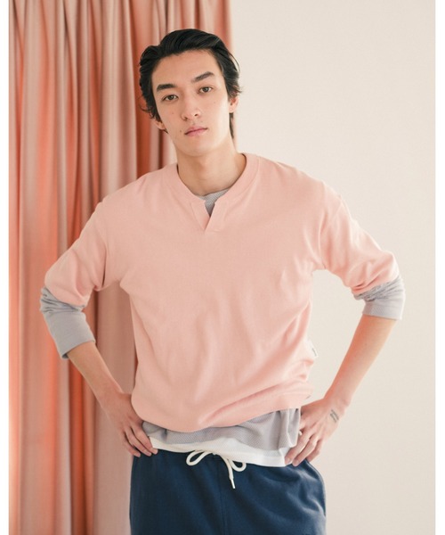 SimplyComplicated（シンプリーコンプリケイテッド）の「PRACTICE COTTON MESH L/S TEE（Tシャツ/カットソー・メンズ・グレー/ネイビー・1/2）」の6枚目の写真