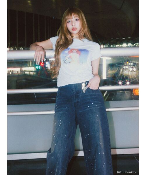 CALNAMUR（カルナムール）の「【新世紀エヴァンゲリオンコラボ】レイ アスカ 儚げTシャツ（Tシャツ/カットソー・レディース・ホワイト/ライトブルー・FREE）」の5枚目の写真