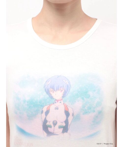 CALNAMUR（カルナムール）の「【新世紀エヴァンゲリオンコラボ】レイ アスカ 儚げTシャツ（Tシャツ/カットソー・レディース・ホワイト/ライトブルー・FREE）」の16枚目の写真