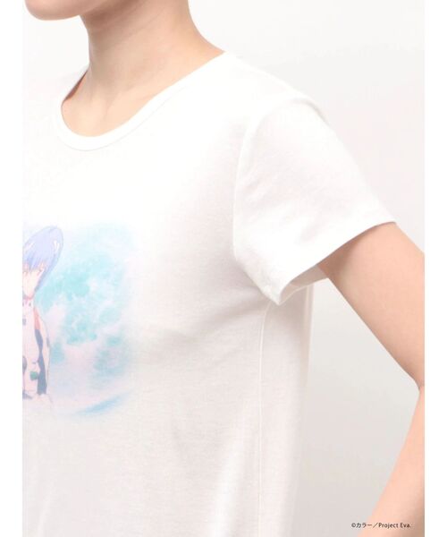 CALNAMUR（カルナムール）の「【新世紀エヴァンゲリオンコラボ】レイ アスカ 儚げTシャツ（Tシャツ/カットソー・レディース・ホワイト/ライトブルー・FREE）」の15枚目の写真