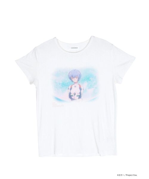 CALNAMUR（カルナムール）の「【新世紀エヴァンゲリオンコラボ】レイ アスカ 儚げTシャツ（Tシャツ/カットソー・レディース・ホワイト/ライトブルー・FREE）」の8枚目の写真