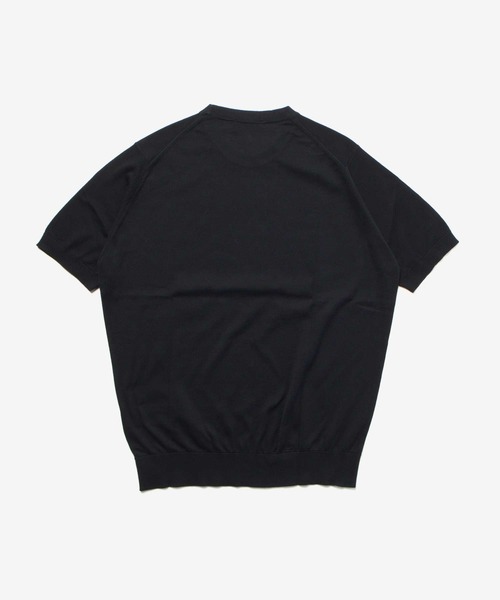 JOHN SMEDLEY（ジョンスメドレー）の「JOHN SMEDLEY / KEMPTON 30G コットンニット クルーネック Tシャツ（MODERN FIT）（ニット/セーター・メンズ・グレイッシュベージュ/ブラック/シルバー/ホワイト・FREE/LARGE）」の5枚目の写真