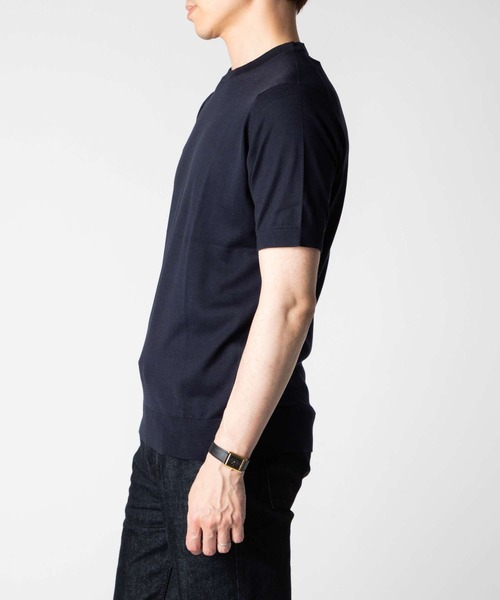 JOHN SMEDLEY（ジョンスメドレー）の「JOHN SMEDLEY / KEMPTON 30G コットンニット クルーネック Tシャツ（MODERN FIT）（ニット/セーター・メンズ・グレイッシュベージュ/ブラック/シルバー/ホワイト・FREE/LARGE）」の11枚目の写真