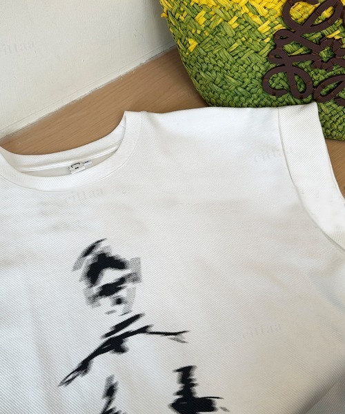 Dalfwin（ダールフィン）の「韓国ファッション Phantomプリントフレンチスリーブロング丈ワンピース（ワンピース・レディース・ホワイト・FREE）」の10枚目の写真