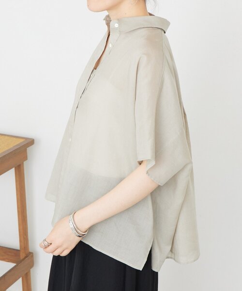 BEARDSLEY（ビアズリー）の「ポンチョシャツ（シャツ/ブラウス・レディース・カーキ/パープル・FREE）」の4枚目の写真